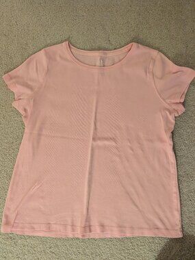Petite Large, Pink St Johns Bay Ladies Top 100% Cotton
